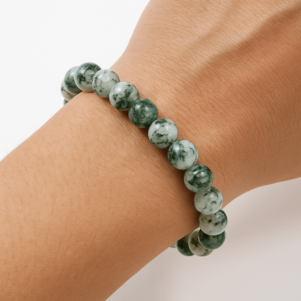 BRACCIALE IN AGATA ALBERO - Radicamento e prosperità - Clorophilla Shop