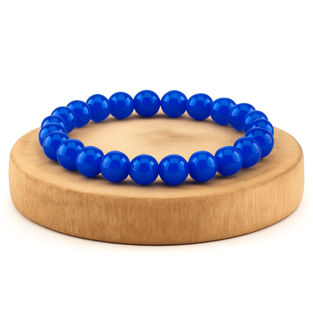 BRACCIALE IN AGATA BLU - Calma e comunicazione - Clorophilla Shop