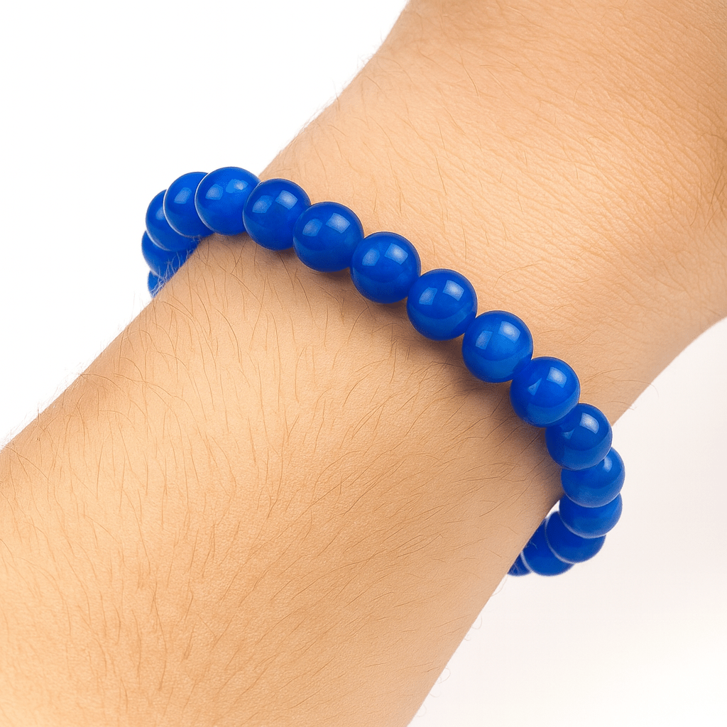BRACCIALE IN AGATA BLU - Calma e comunicazione - Clorophilla Shop