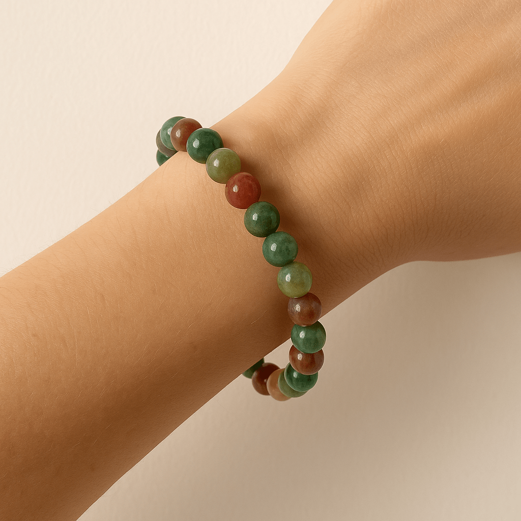 BRACCIALE IN AGATA INDIANA - Equilibrio ed evoluzione interiore - Clorophilla Shop