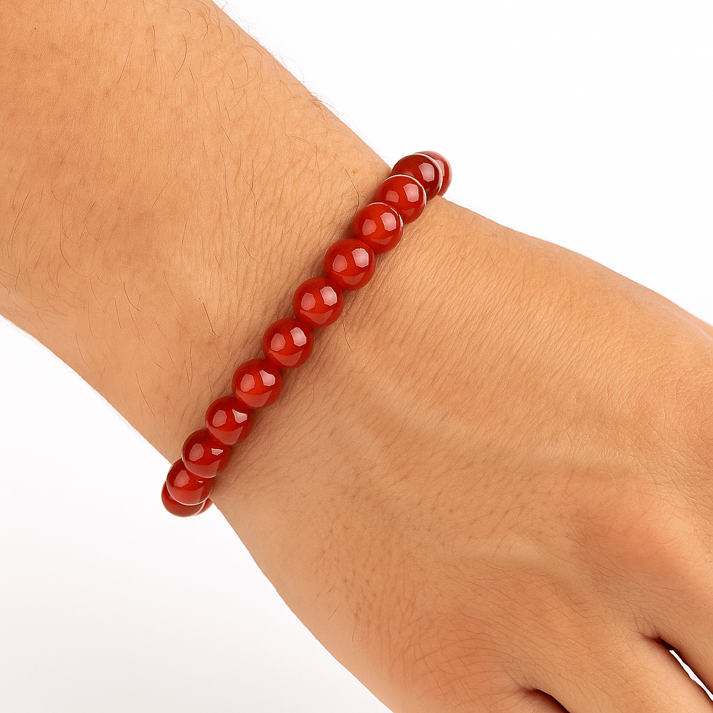 BRACCIALE IN AGATA ROSSA - Energia vitale e stabilità emotiva - Clorophilla Shop