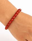 BRACCIALE IN AGATA ROSSA - Energia vitale e stabilità emotiva - Clorophilla Shop