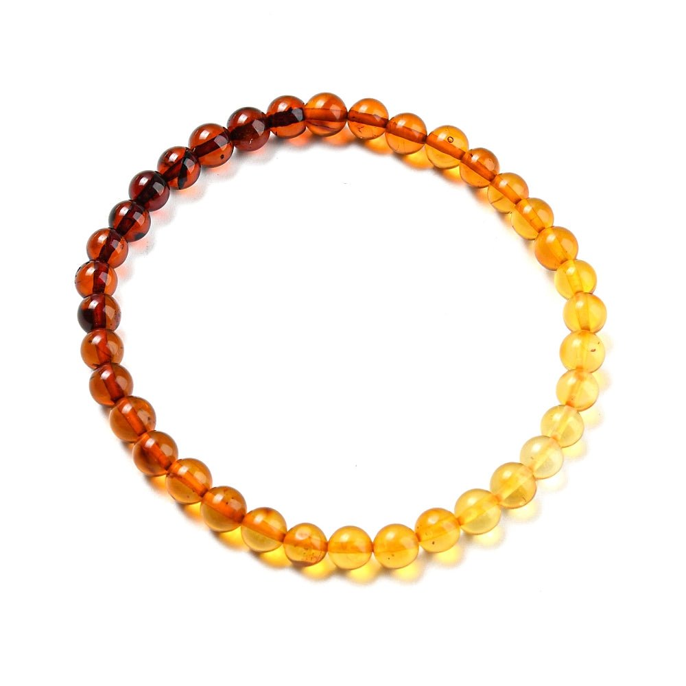 BRACCIALE IN AMBRA GRADIENTE ELASTICO - Energia e protezione - Clorophilla Shop