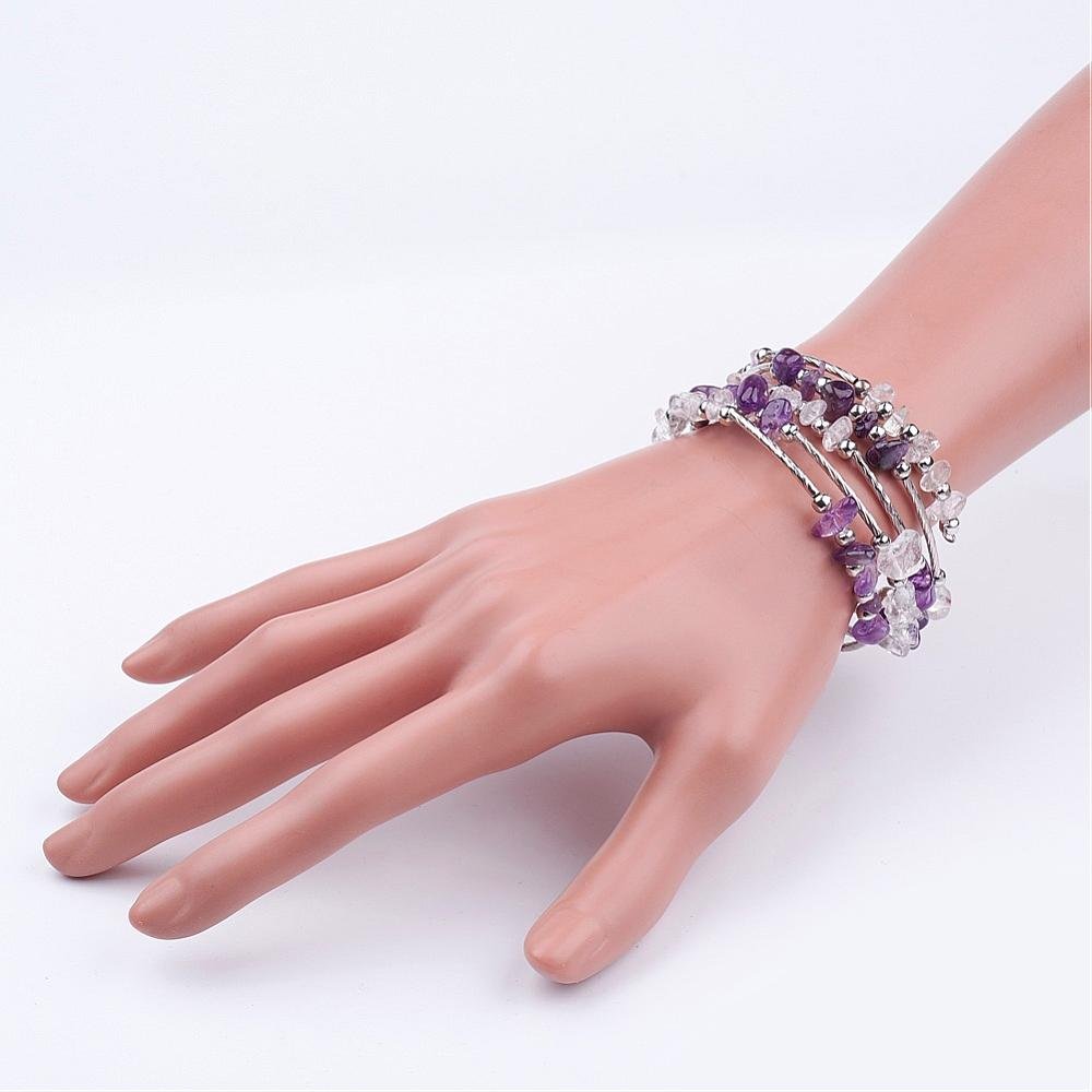 BRACCIALE IN AMETISTA TRIPLO GIRO - Calma e rilassamento - Clorophilla Shop