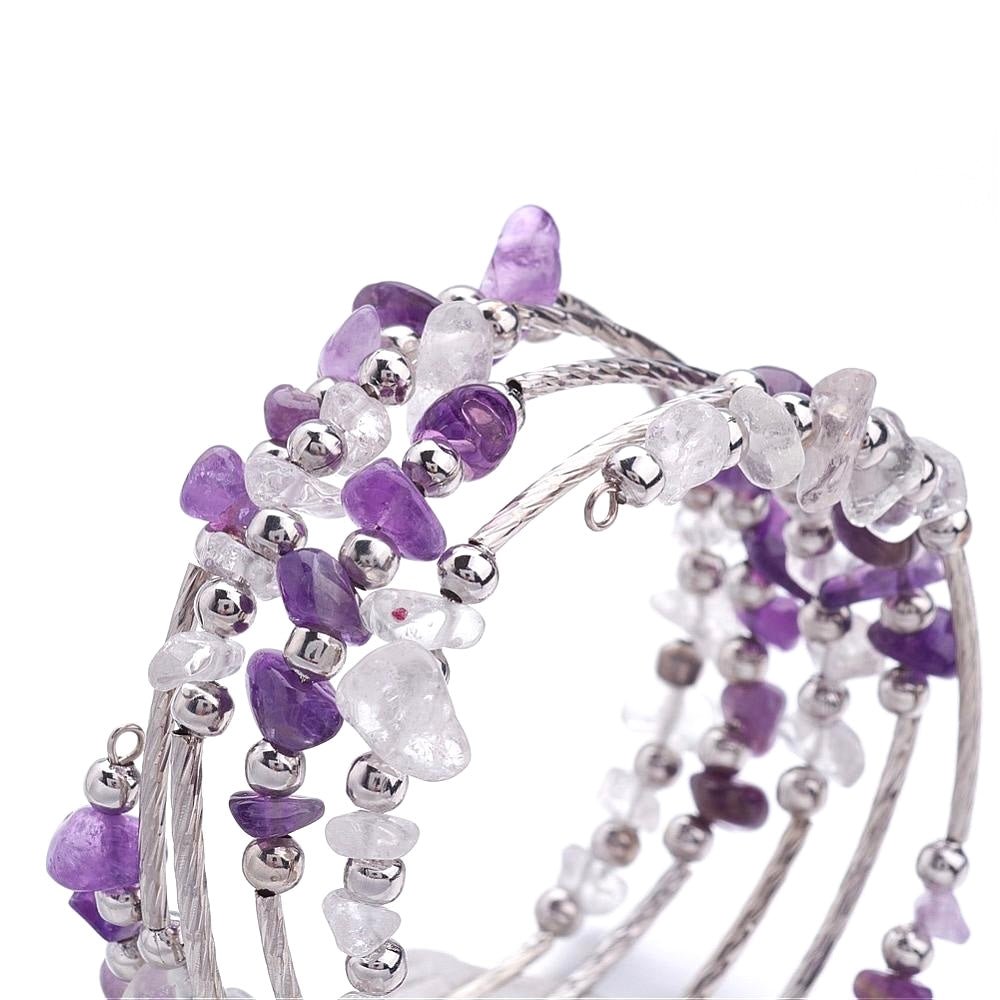 BRACCIALE IN AMETISTA TRIPLO GIRO - Calma e rilassamento - Clorophilla Shop