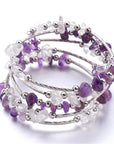 BRACCIALE IN AMETISTA TRIPLO GIRO - Calma e rilassamento - Clorophilla Shop