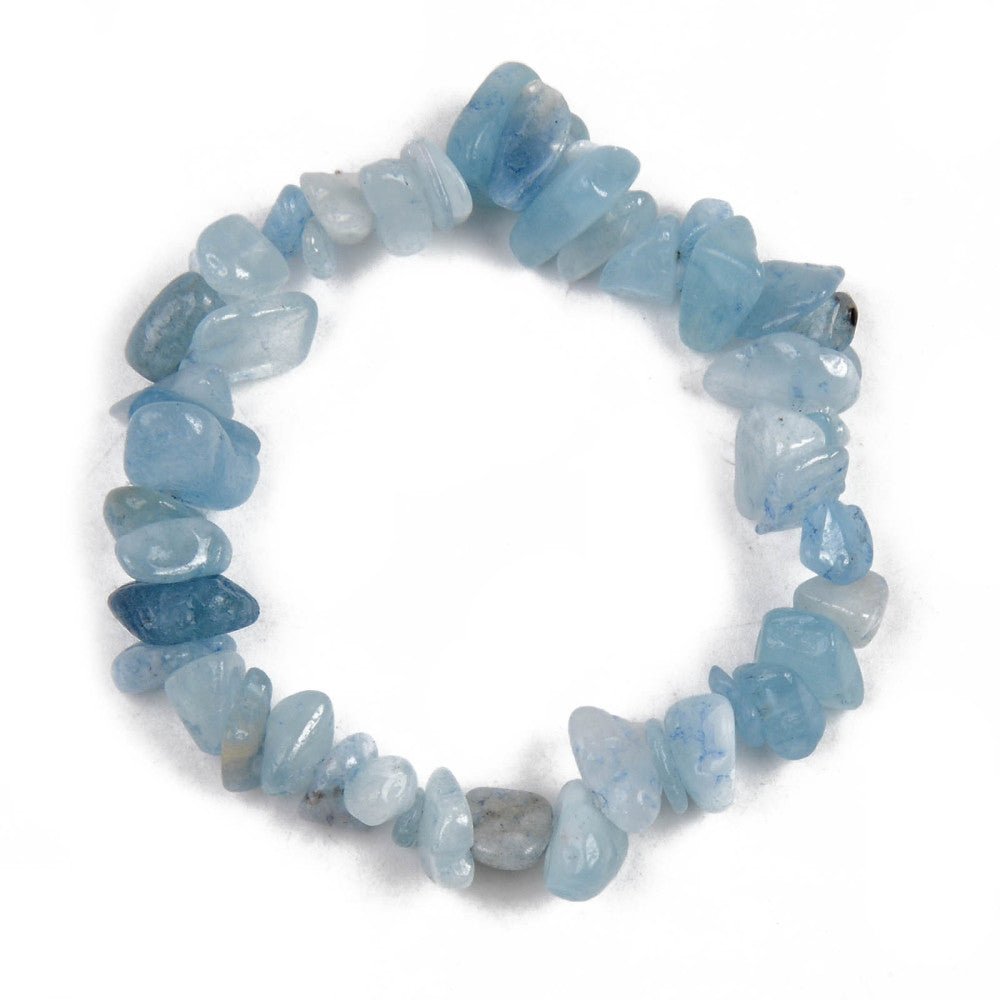 Bracciale in chips di Acquamarina - Equilibrio e serenità - Clorophilla Shop