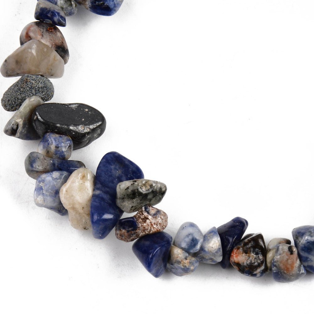 Bracciale in chips di Sodalite - Chiarezza mentale, equilibrio emotivo e intuizione - Clorophilla Shop