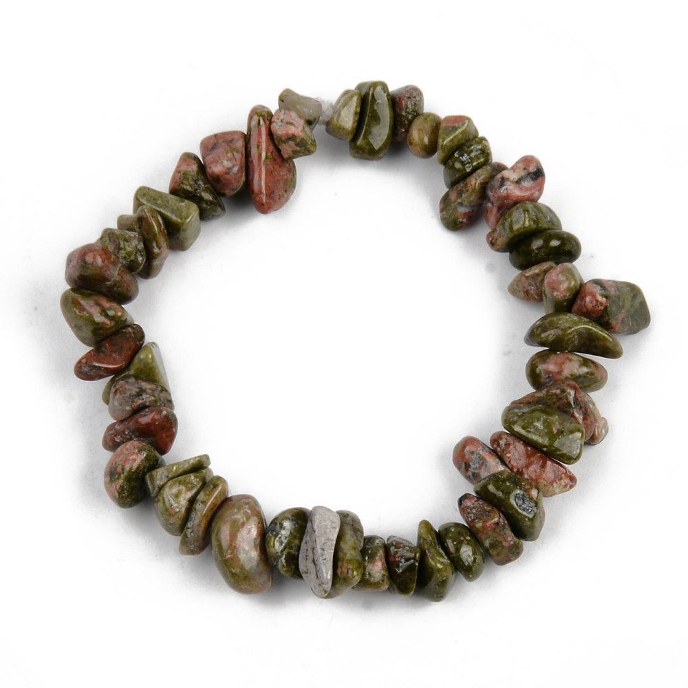 Bracciale in chips di Unakite - Bilanciamento emozionale e spirituale - Clorophilla Shop