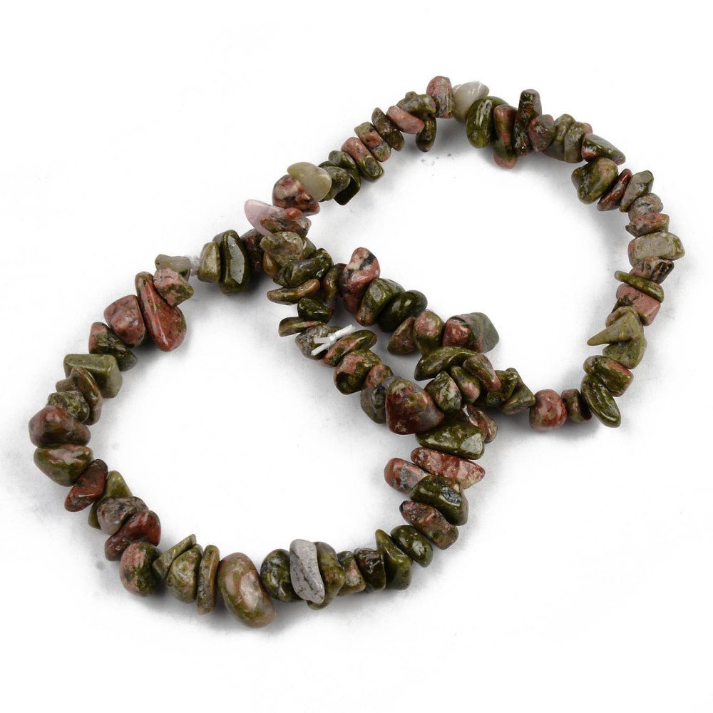 Bracciale in chips di Unakite - Bilanciamento emozionale e spirituale - Clorophilla Shop