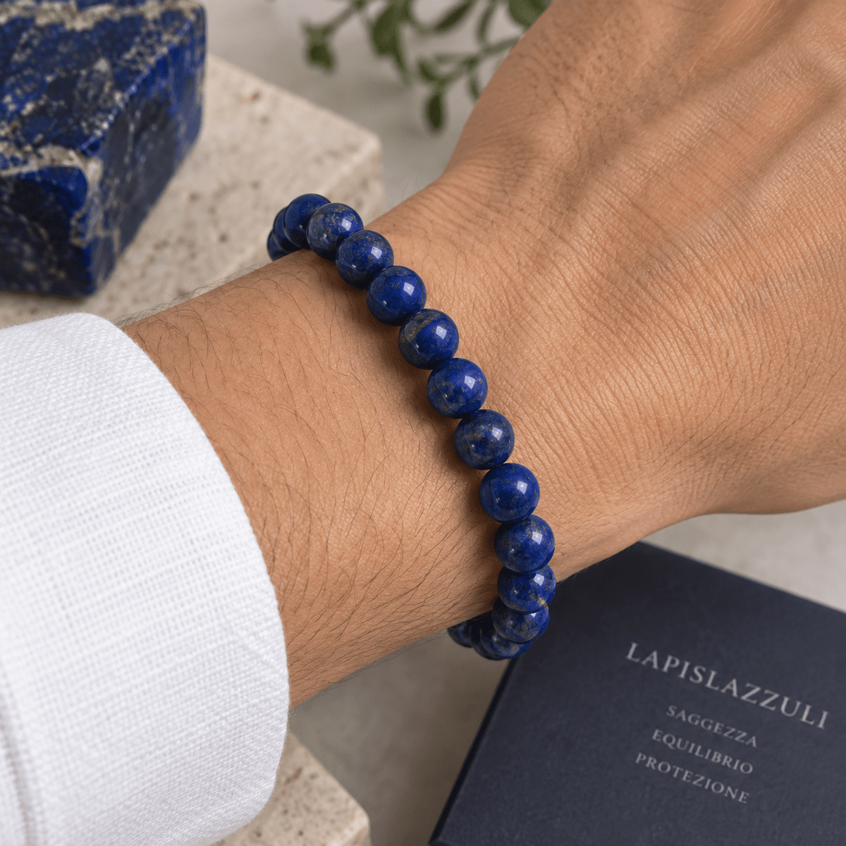 BRACCIALE IN LAPISLAZZULI - Saggezza, comunicazione e intuizione - Clorophilla Shop