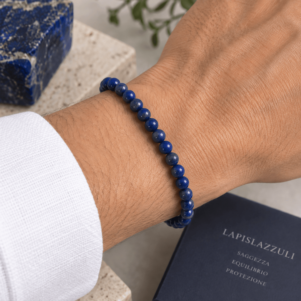 BRACCIALE IN LAPISLAZZULI - Saggezza, comunicazione e intuizione - Clorophilla Shop
