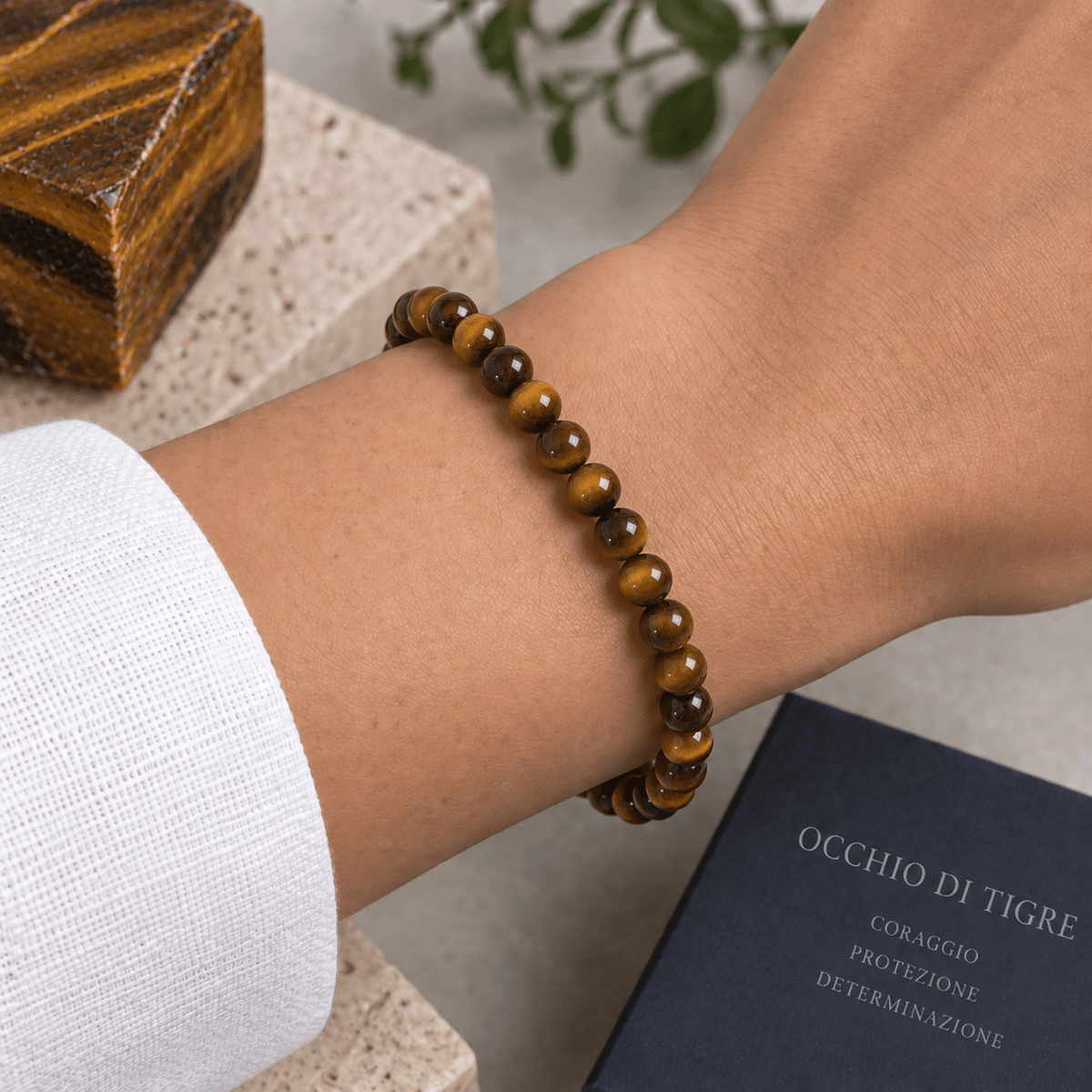 BRACCIALE IN OCCHIO DI TIGRE - Coraggio, forza e protezione - Clorophilla Shop