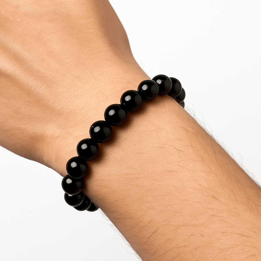 BRACCIALE IN OSSIDIANA NERA - Scudo energetico - Clorophilla Shop