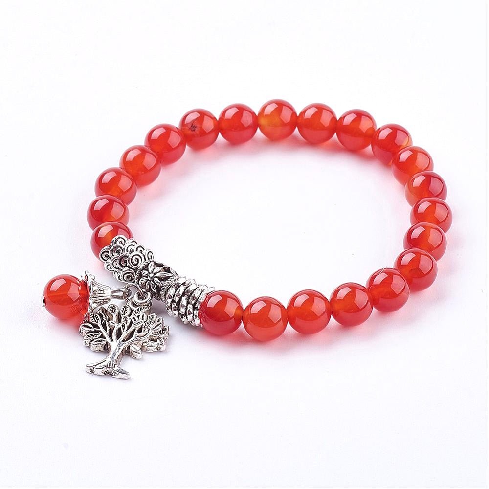 Bracciale in Pietra Corniola con albero della vita - Clorophilla Shop