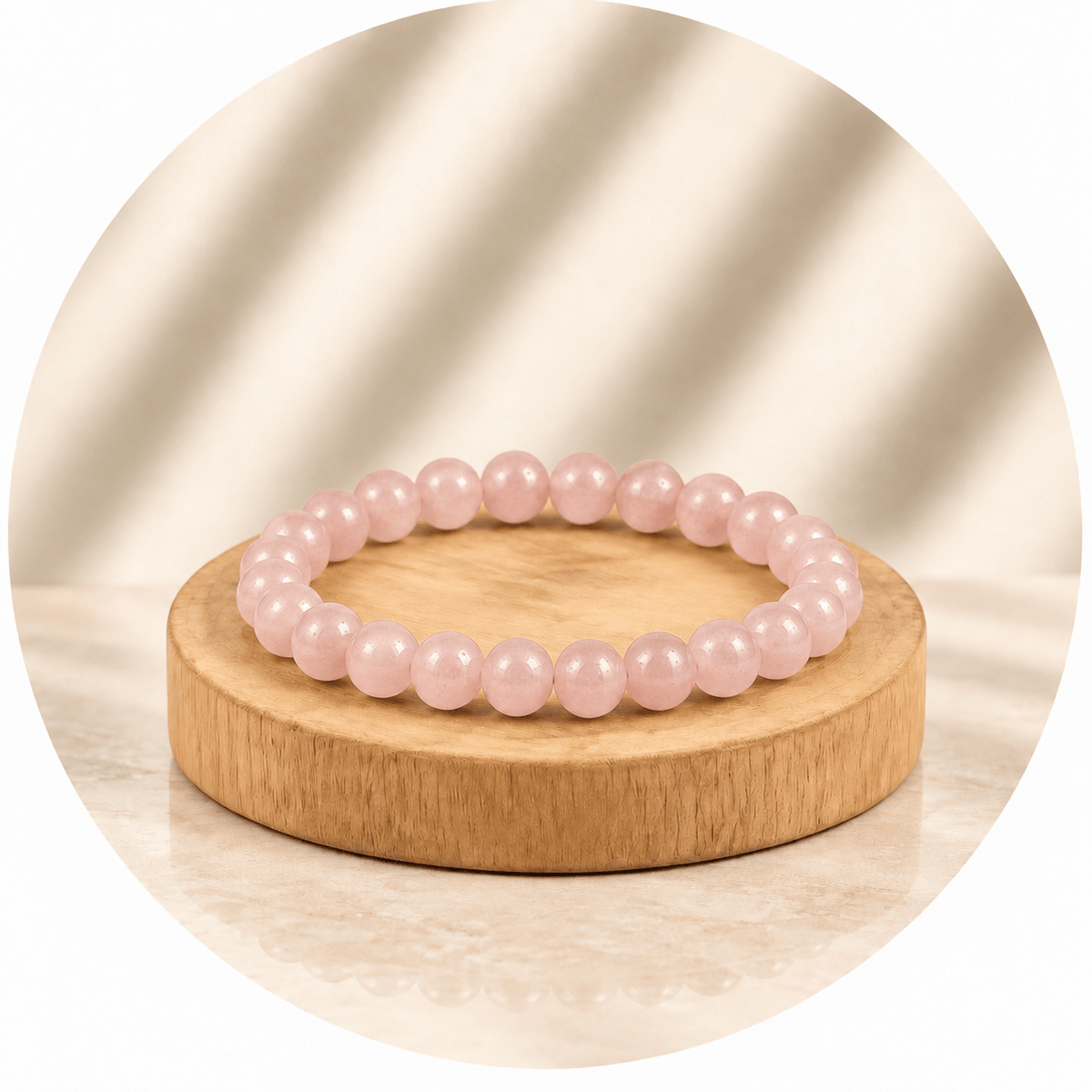 BRACCIALE IN QUARZO ROSA - Amore e armonia - Clorophilla Shop