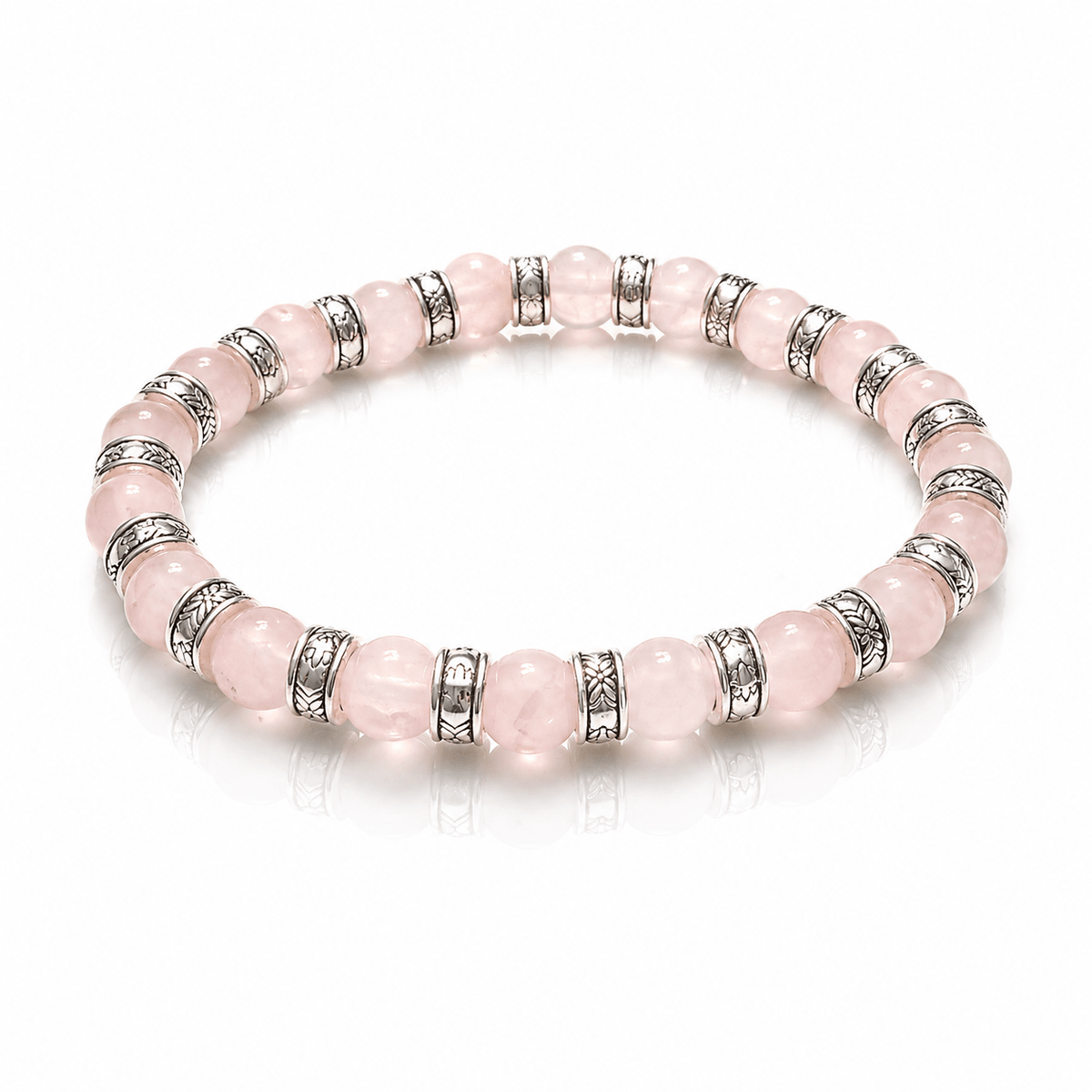 Bracciale in Quarzo Rosa Elastico New Design – Amore e Relazione - Clorophilla Shop