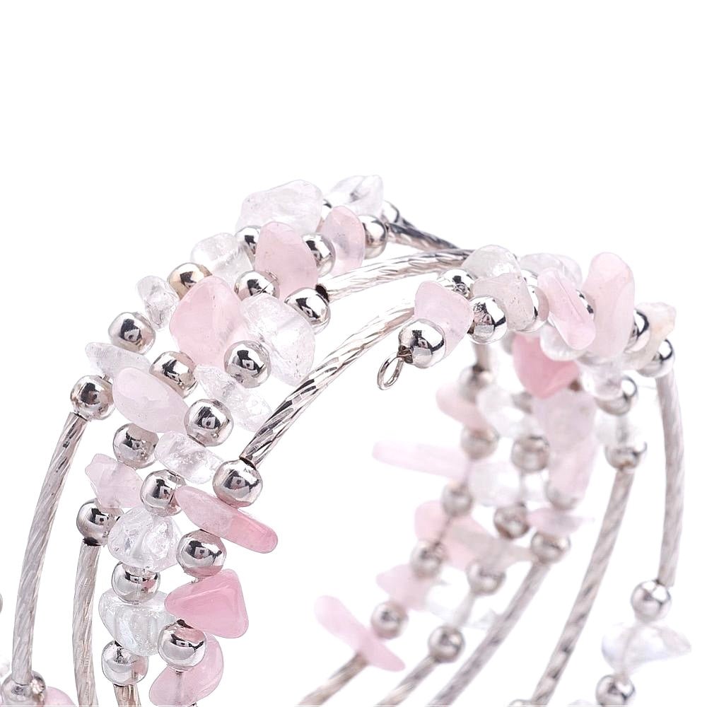 BRACCIALE IN QUARZO ROSA TRIPLO GIRO - Amore e armonia - Clorophilla Shop