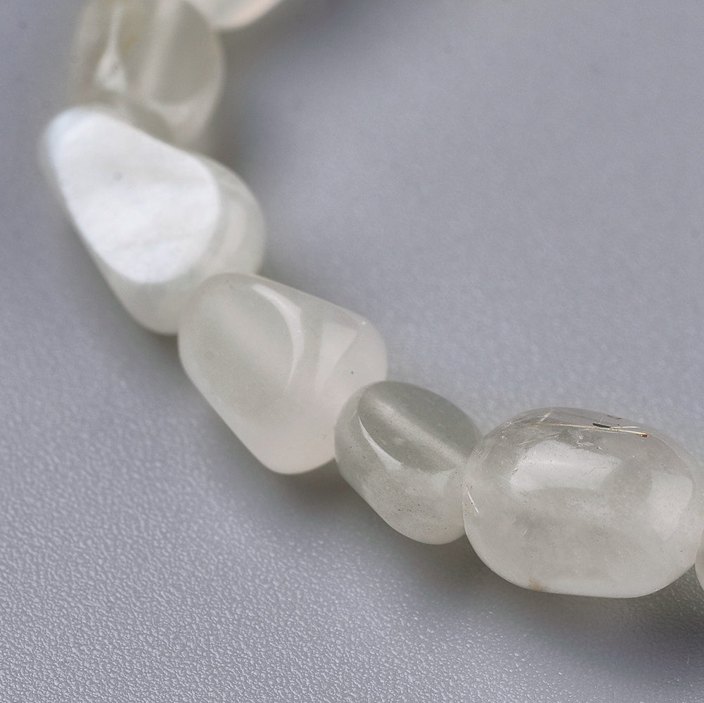 Bracciale Pepite in Pietra di Luna Bianca Naturale – Intuizione e Armonia Emotiva - Clorophilla Shop