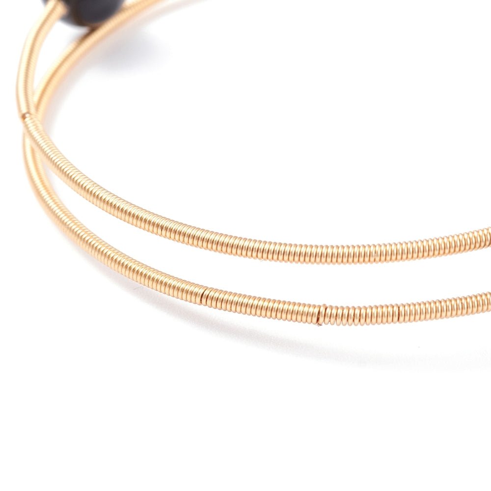 BRACCIALE RIGIDO IN OSSIDIANA NERA - Scudo energetico - Clorophilla Shop