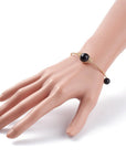 BRACCIALE RIGIDO IN OSSIDIANA NERA - Scudo energetico - Clorophilla Shop