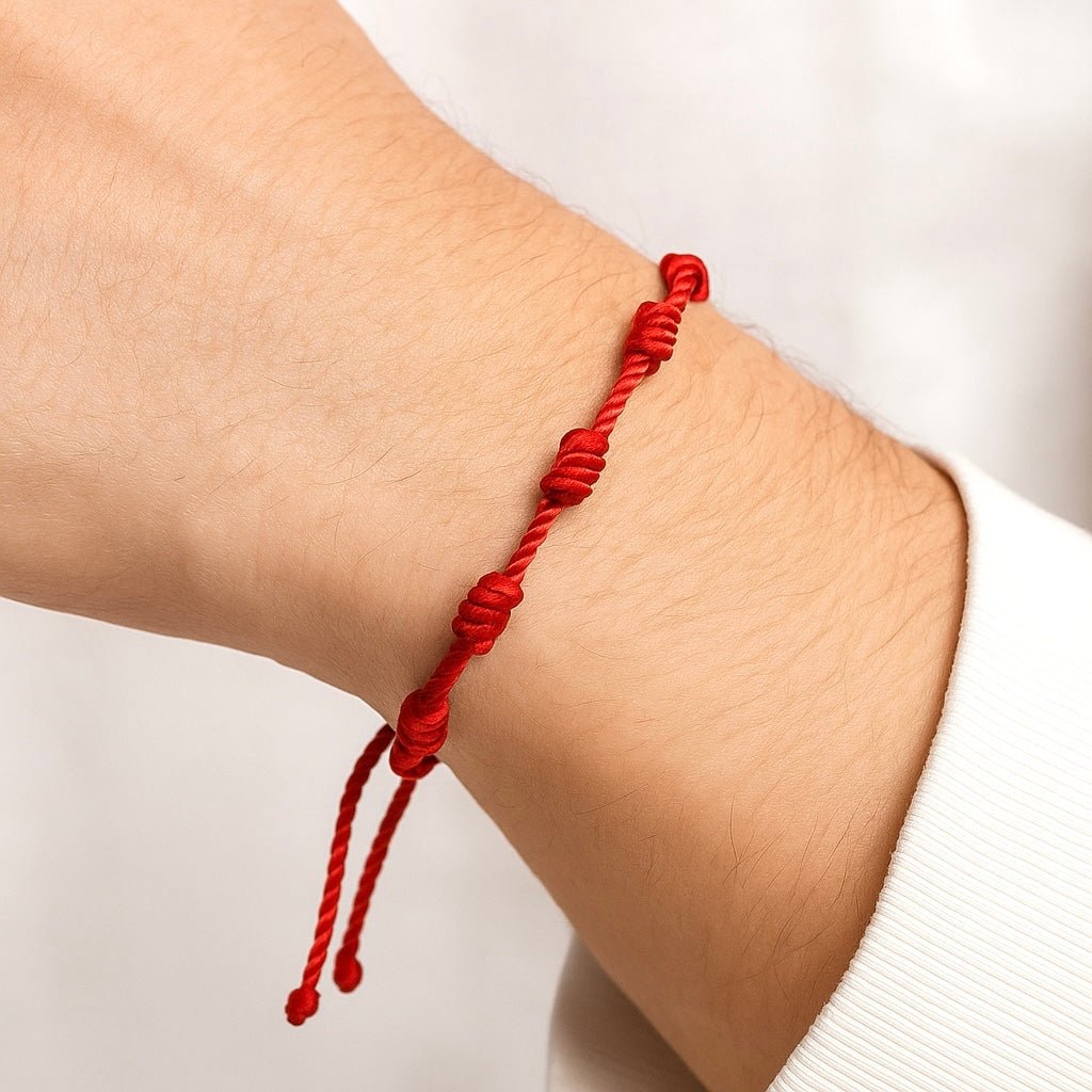 BRACCIALE ROSSO DELLA FORTUNA - 7 nodi - Clorophilla Shop