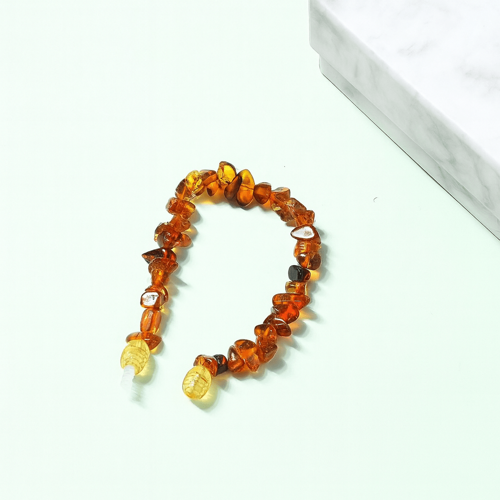 BRACCIALE SCAGLIE IN AMBRA NEONATO/BAMBINO - Energia e protezione - Clorophilla Shop