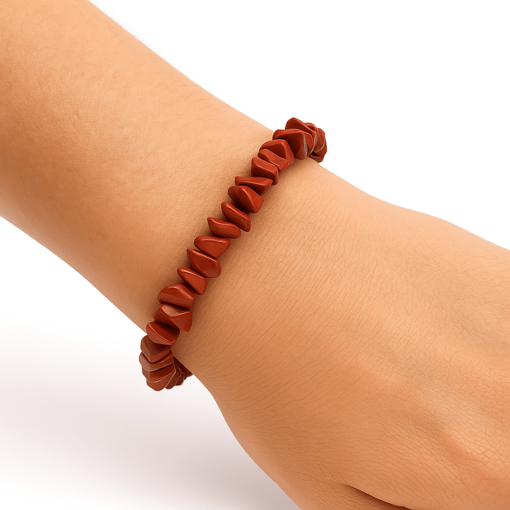 BRACCIALE SCAGLIE IN DIASPRO ROSSO - Forza e vitalità - Clorophilla Shop