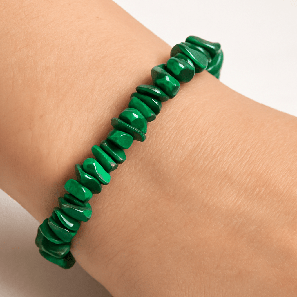 BRACCIALE SCAGLIE IN MALACHITE - Trasformazione e crescita personale - Clorophilla Shop