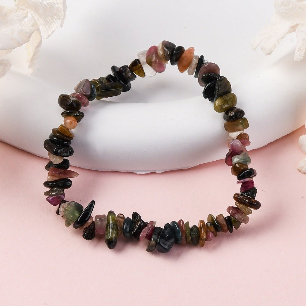BRACCIALE SCAGLIE TORMALINA MULTICOLORE - Protezione energie negative - Clorophilla Shop
