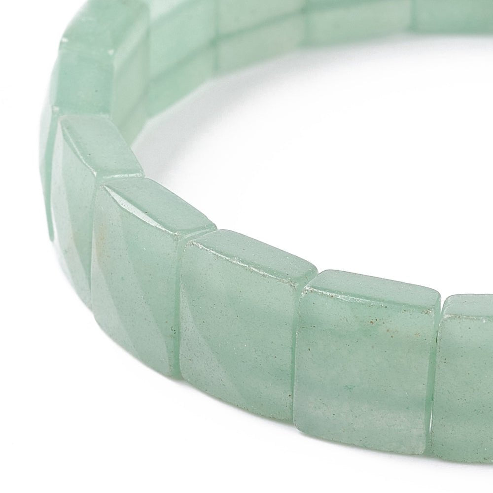 Bracciale sfaccettato in Pietra Avventurina verde - FORTUNA E NUOVE OPPORTUNITÀ - Clorophilla Shop