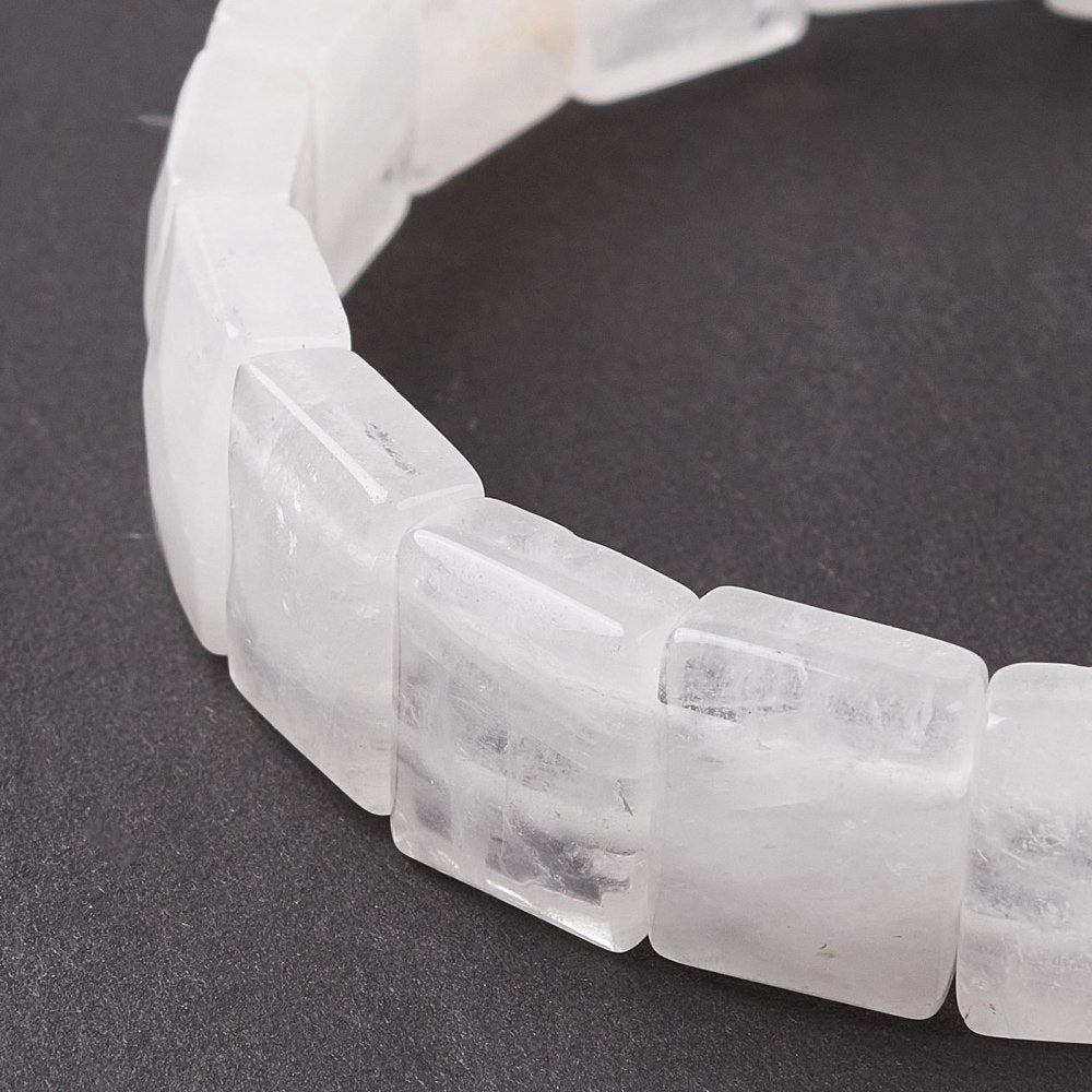 Bracciale sfaccettato in Pietra Cristallo di rocca - AMPLIFICATORE ENERGETICO - Clorophilla Shop