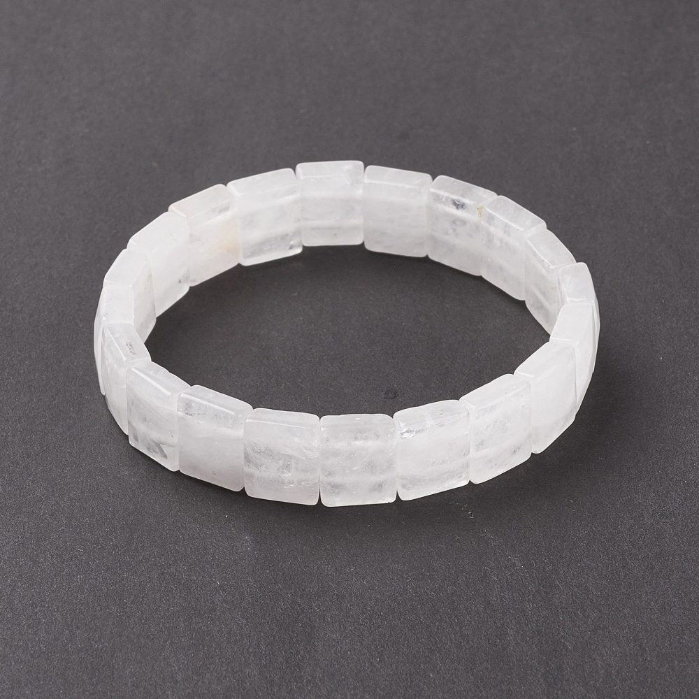 Bracciale sfaccettato in Pietra Cristallo di rocca - AMPLIFICATORE ENERGETICO - Clorophilla Shop