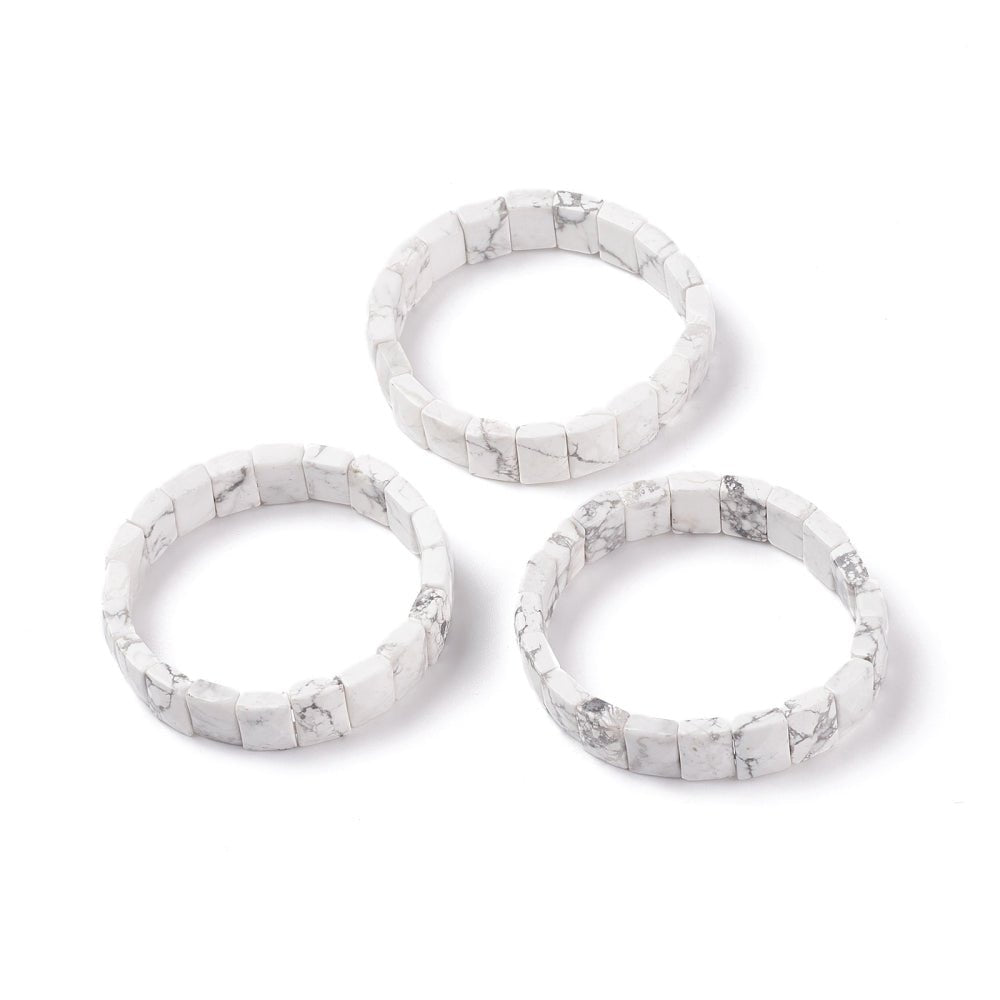 Bracciale sfaccettato in Pietra Howlite - PAZIENZA E COMUNICAZIONE SERENA - Clorophilla Shop