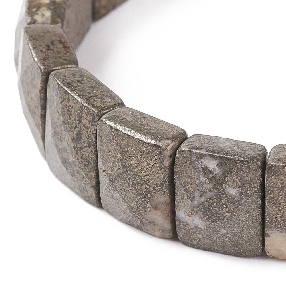 Bracciale sfaccettato in Pietra Pirite - Prosperità e successo - Clorophilla Shop