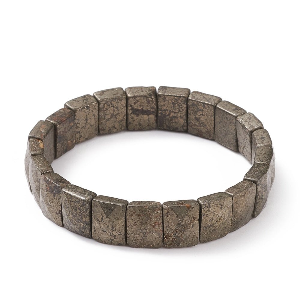 Bracciale sfaccettato in Pietra Pirite - Prosperità e successo - Clorophilla Shop