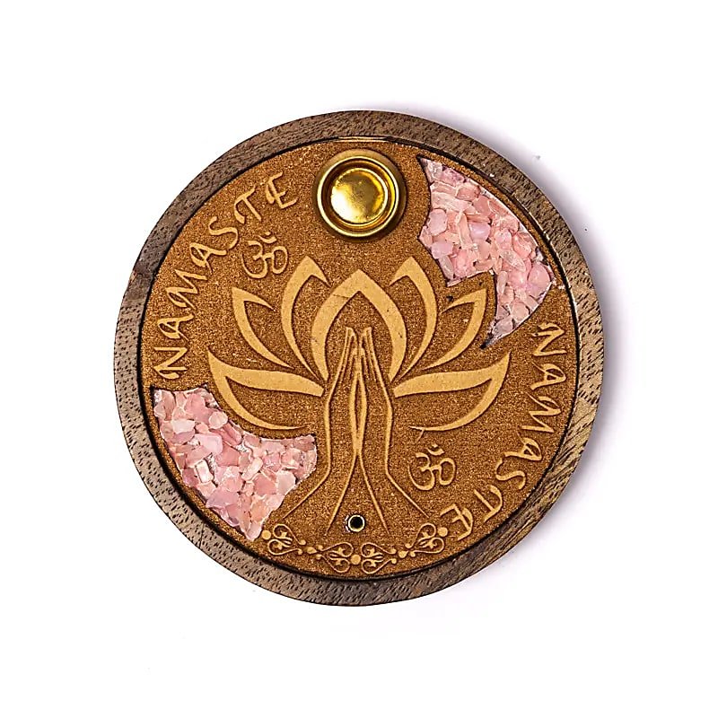 BRUCIAINCENSO NAMASTE CON QUARZO ROSA - Incenso in bastoncini e coni - Clorophilla Shop
