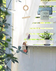 Campana a vento chakra con 7 pietre grezze - Decorazione casa 49cm - Clorophilla Shop