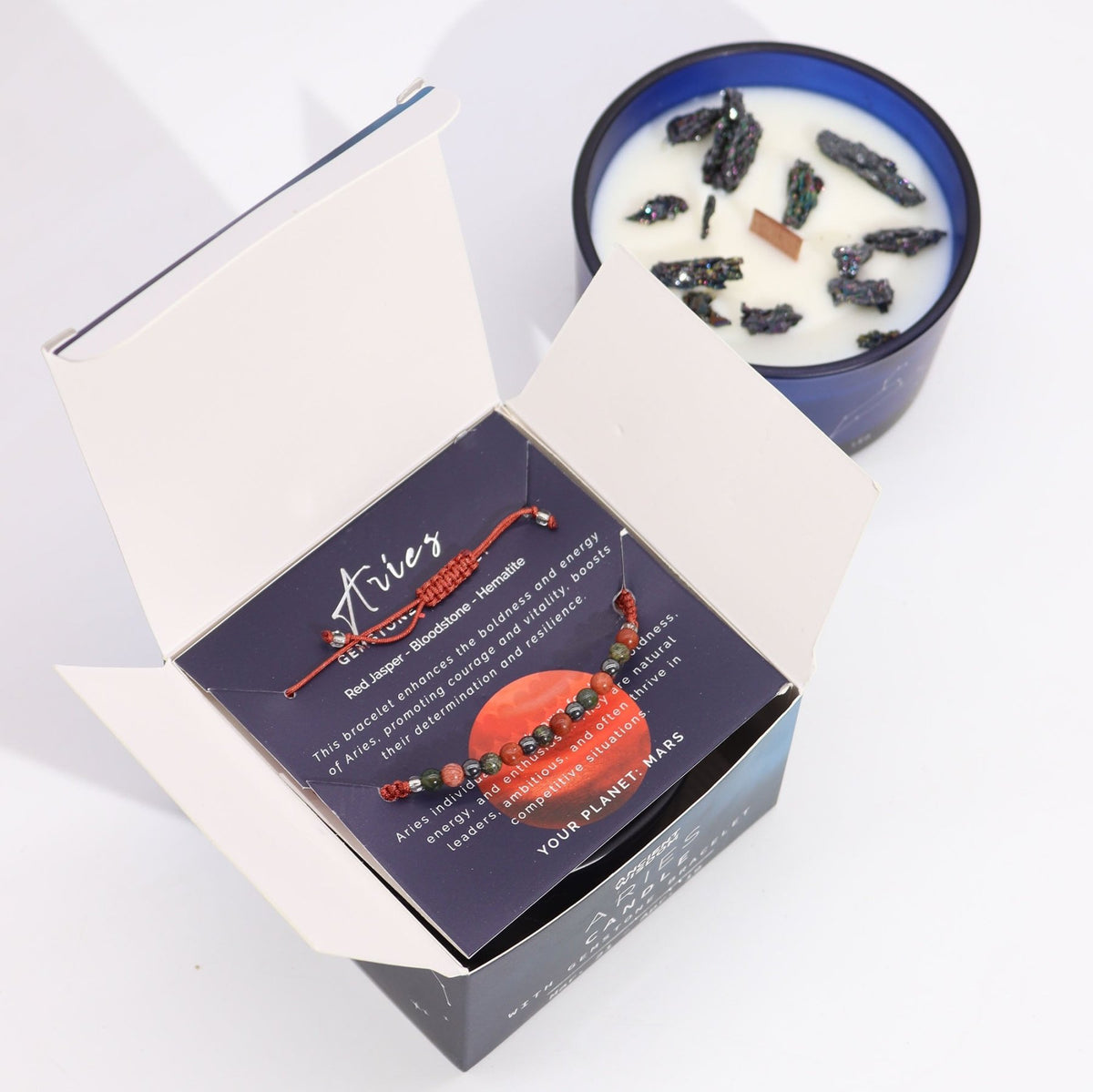 CANDELA ZODIACO CON BRACCIALE - Ariete - Clorophilla Shop