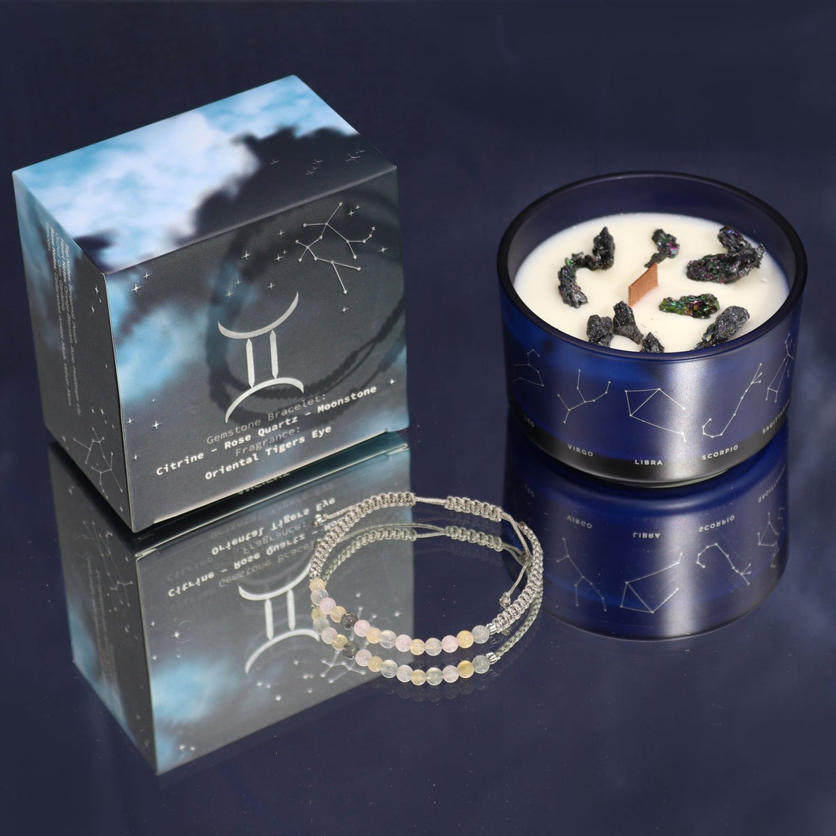 CANDELA ZODIACO CON BRACCIALE - Gemelli - Clorophilla Shop