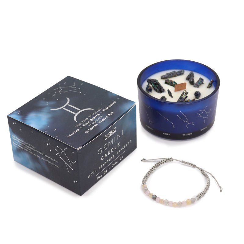 CANDELA ZODIACO CON BRACCIALE - Gemelli - Clorophilla Shop