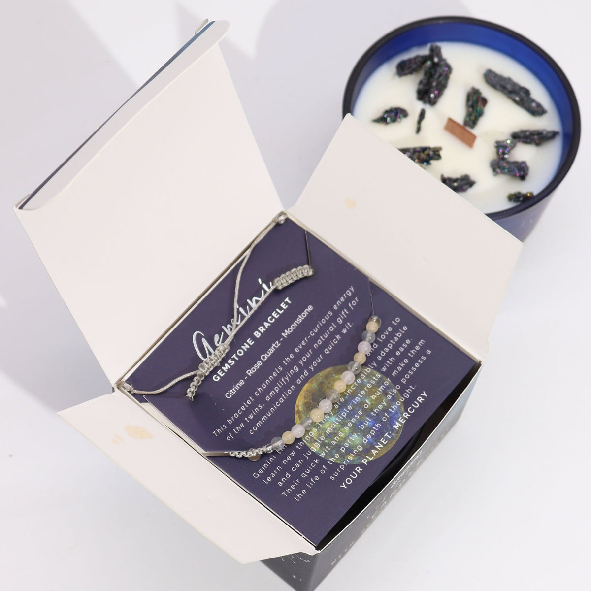 CANDELA ZODIACO CON BRACCIALE - Gemelli - Clorophilla Shop