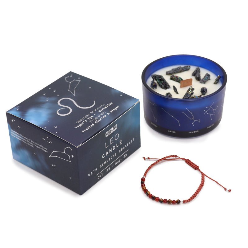 CANDELA ZODIACO CON BRACCIALE - Leone - Clorophilla Shop