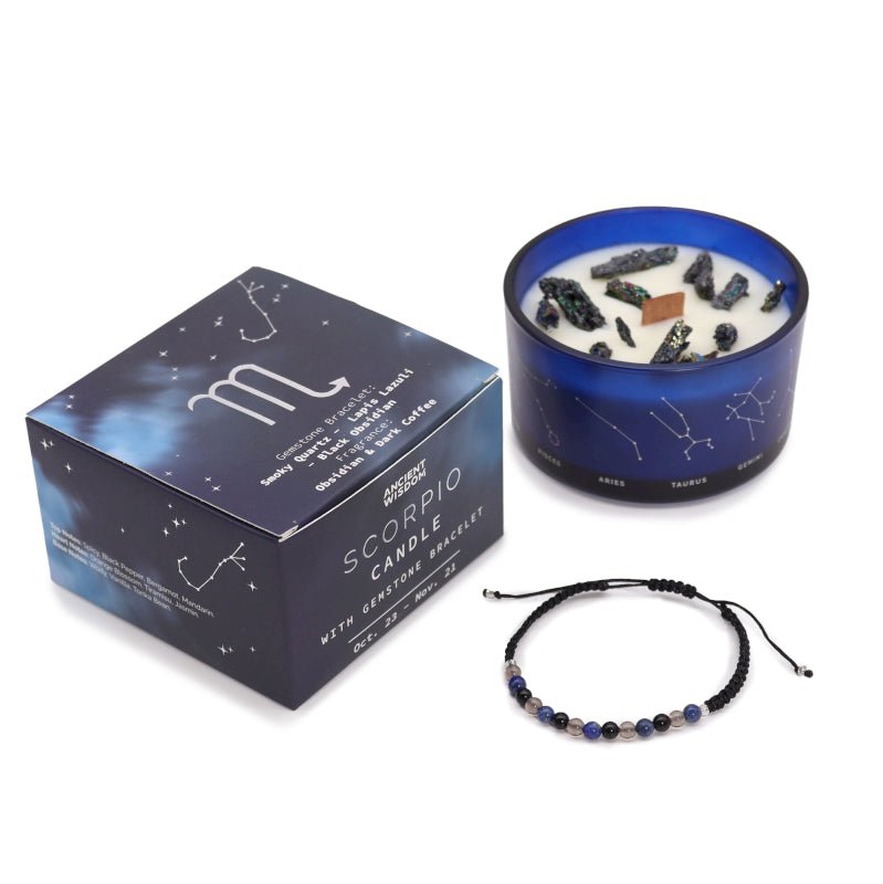 CANDELA ZODIACO CON BRACCIALE - Scorpione - Clorophilla Shop