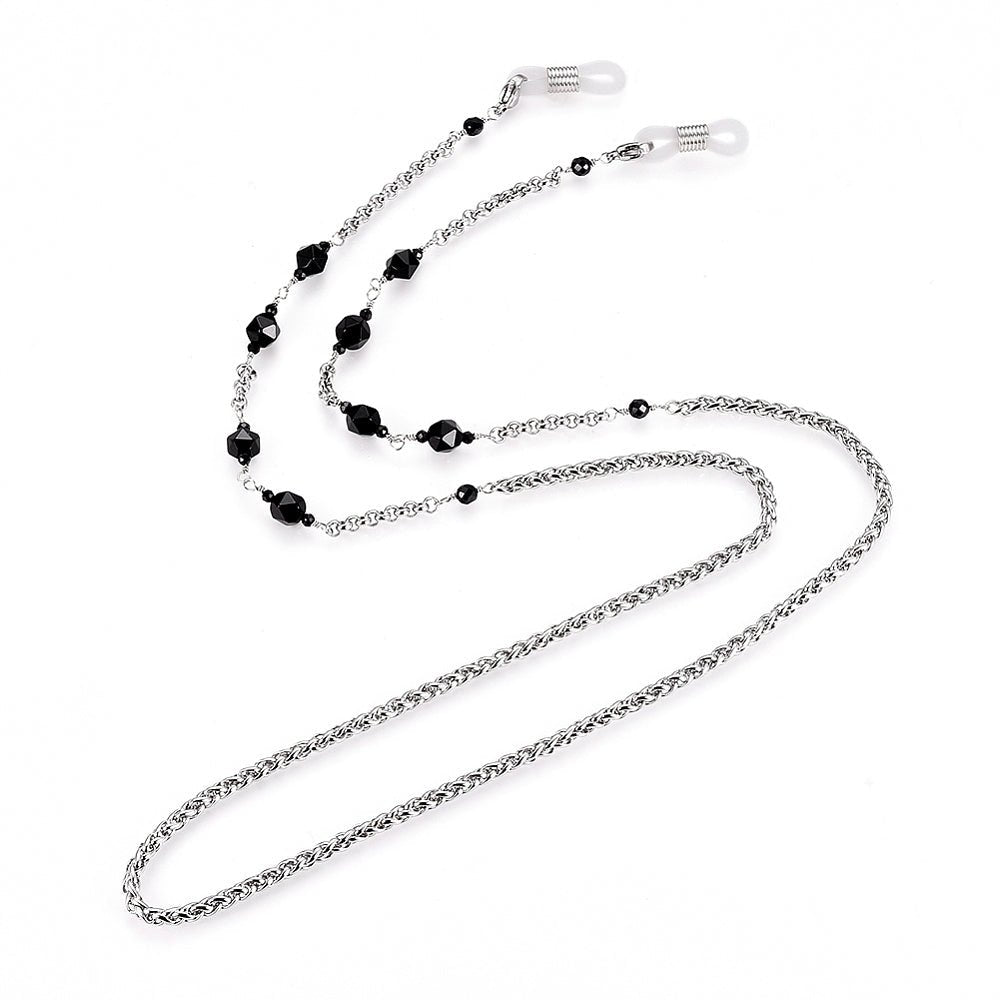 CATENELLA OCCHIALI CON AGATA NERA - Protezione e stabilità - Clorophilla Shop