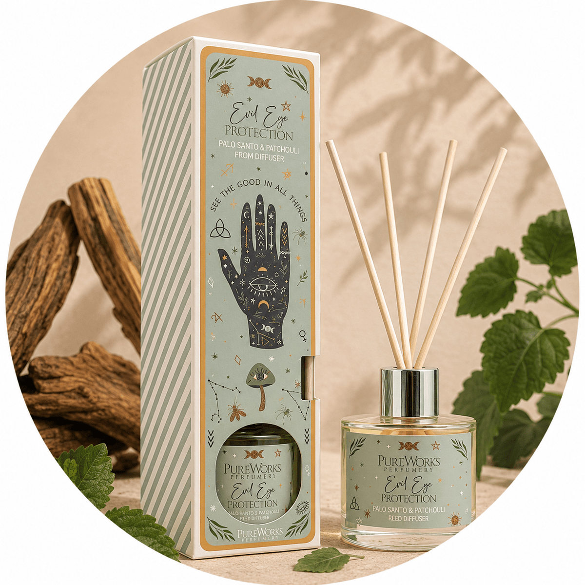CELESTIAL MAGIC DIFFUSORE AMBIENTE CON BASTONCINI - Protezione malocchio - Clorophilla Shop