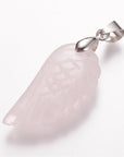 CIONDOLO ALA IN QUARZO ROSA - Amore e armonia - Clorophilla Shop
