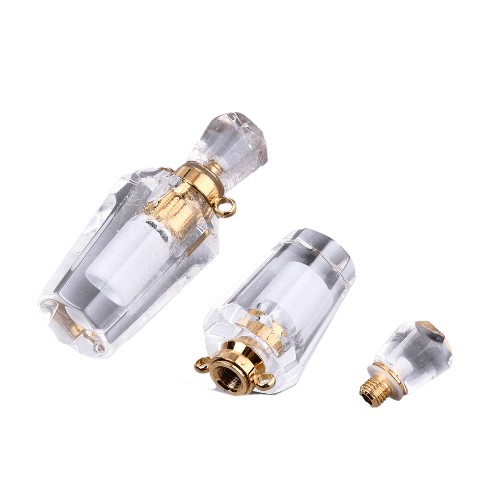 CIONDOLO BOTTIGLIETTA IN CRISTALLO DI ROCCA PER AROMATERAPIA - Amplificatore energetico - Clorophilla Shop