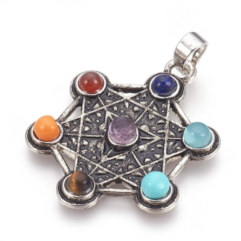 CIONDOLO CUBO METATRON 7 CHAKRA – Geometria Sacra - Clorophilla Shop