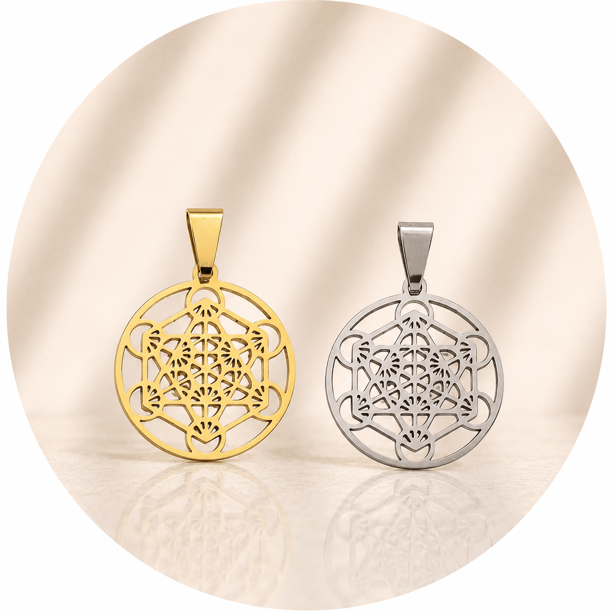 CIONDOLO CUBO METATRON IN ACCIAIO INOX – Geometria Sacra - Clorophilla Shop